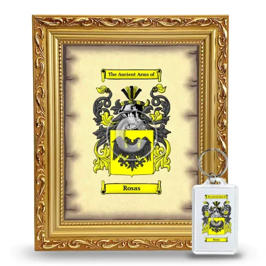 Rosas Framed Coat of Arms and Keychain - Gold