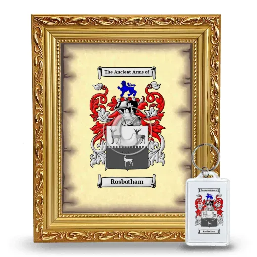 Rosbotham Framed Coat of Arms and Keychain - Gold