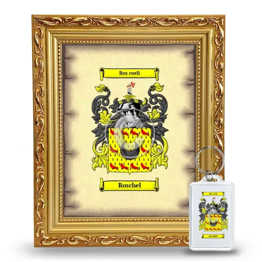 Roschel Framed Coat of Arms and Keychain - Gold