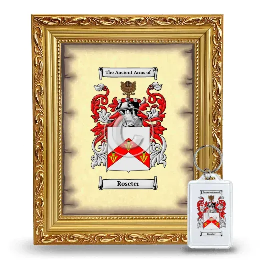 Roseter Framed Coat of Arms and Keychain - Gold