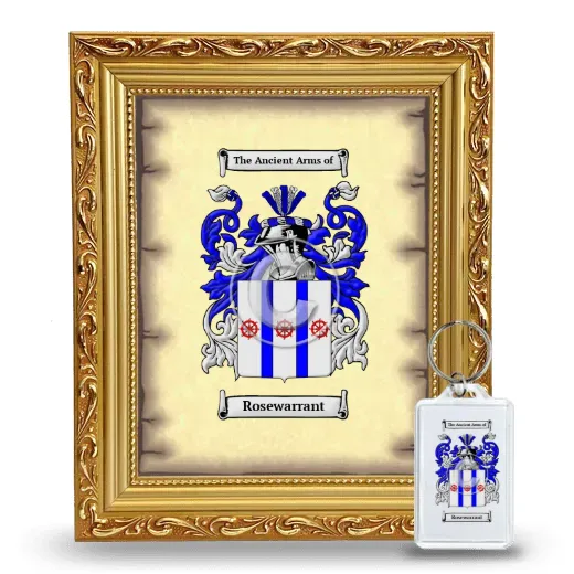 Rosewarrant Framed Coat of Arms and Keychain - Gold