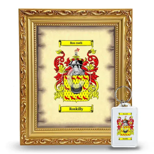 Roskilly Framed Coat of Arms and Keychain - Gold