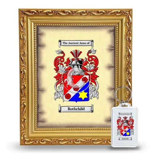 Rothchild Framed Coat of Arms and Keychain - Gold