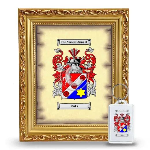 Rots Framed Coat of Arms and Keychain - Gold