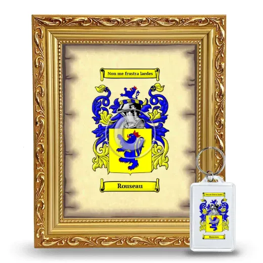 Rouseau Framed Coat of Arms and Keychain - Gold