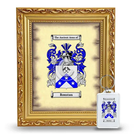 Roustan Framed Coat of Arms and Keychain - Gold