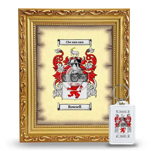 Rowsell Framed Coat of Arms and Keychain - Gold