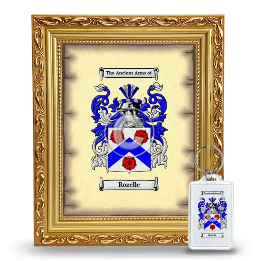Rozelle Framed Coat of Arms and Keychain - Gold