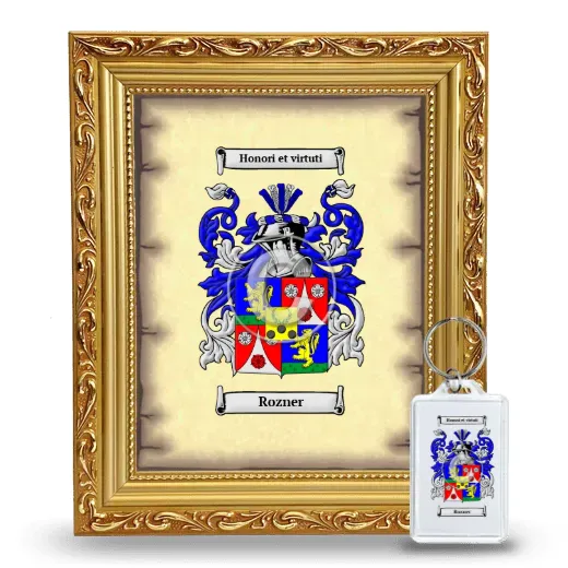Rozner Framed Coat of Arms and Keychain - Gold