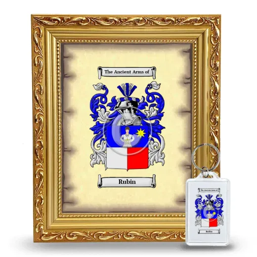 Rubin Framed Coat of Arms and Keychain - Gold
