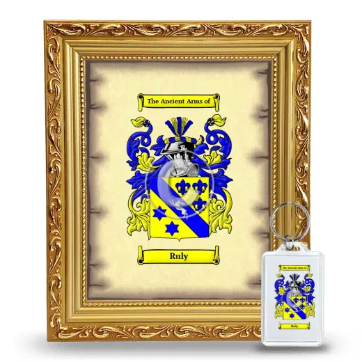 Ruly Framed Coat of Arms and Keychain - Gold