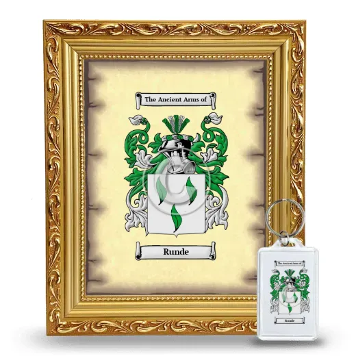Runde Framed Coat of Arms and Keychain - Gold