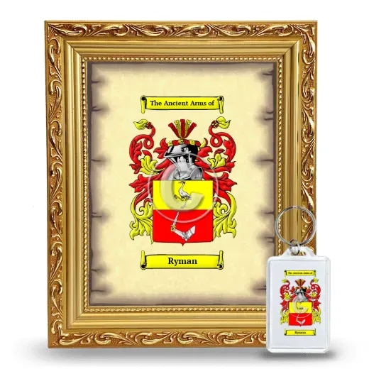 Ryman Framed Coat of Arms and Keychain - Gold
