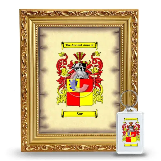 Sör Framed Coat of Arms and Keychain - Gold