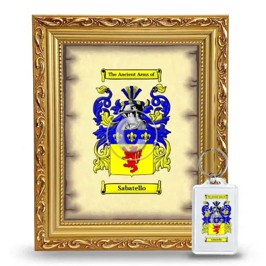Sabatello Framed Coat of Arms and Keychain - Gold