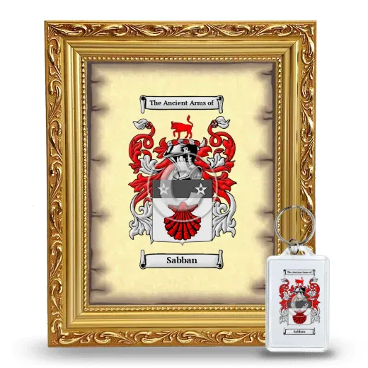 Sabban Framed Coat of Arms and Keychain - Gold