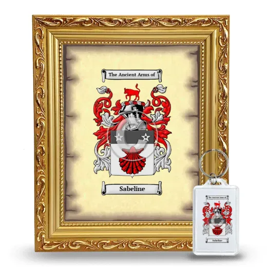 Sabeline Framed Coat of Arms and Keychain - Gold
