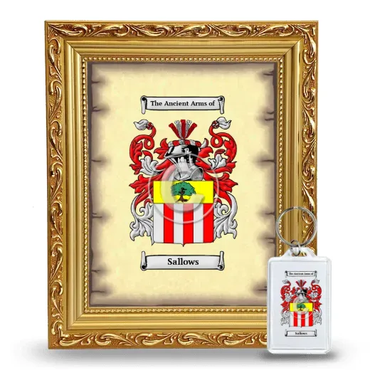 Sallows Framed Coat of Arms and Keychain - Gold