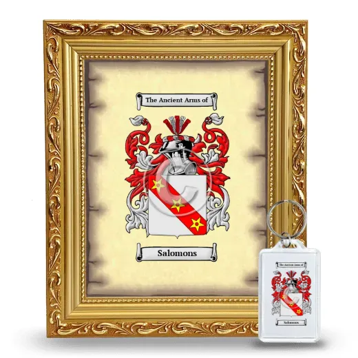 Salomons Framed Coat of Arms and Keychain - Gold