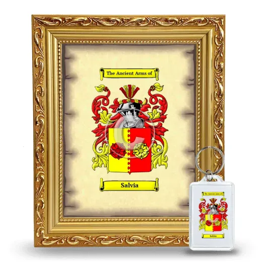 Salvia Framed Coat of Arms and Keychain - Gold