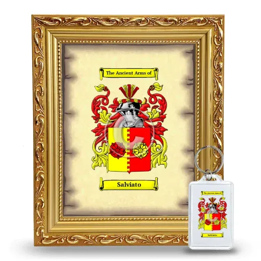 Salviato Framed Coat of Arms and Keychain - Gold