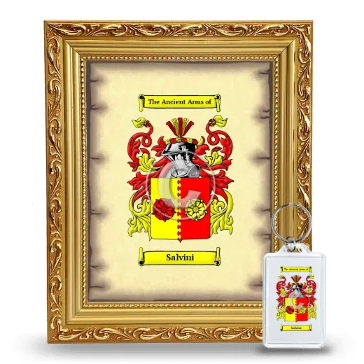 Salvini Framed Coat of Arms and Keychain - Gold