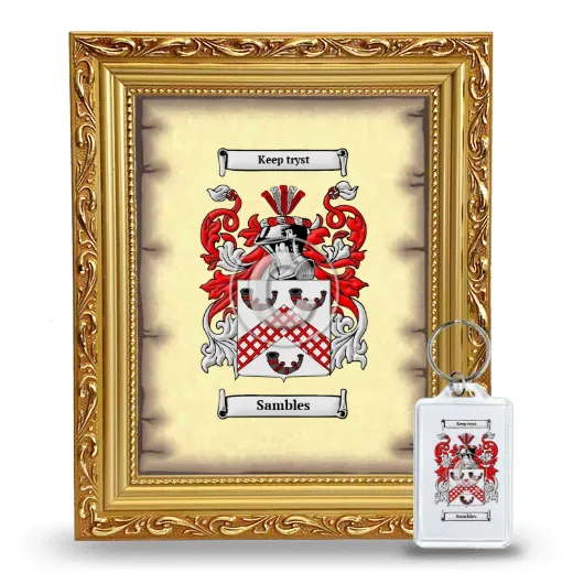 Sambles Framed Coat of Arms and Keychain - Gold