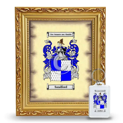 Sandford Framed Coat of Arms and Keychain - Gold