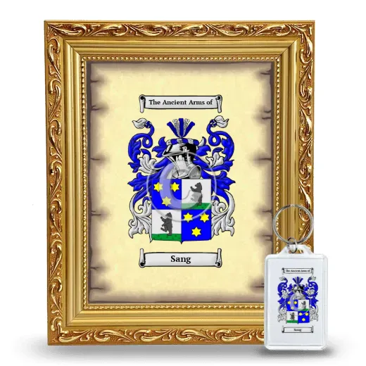 Sang Framed Coat of Arms and Keychain - Gold