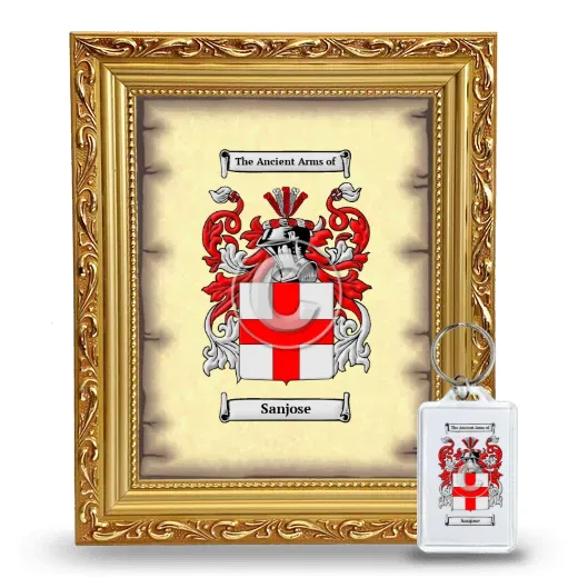 Sanjose Framed Coat of Arms and Keychain - Gold