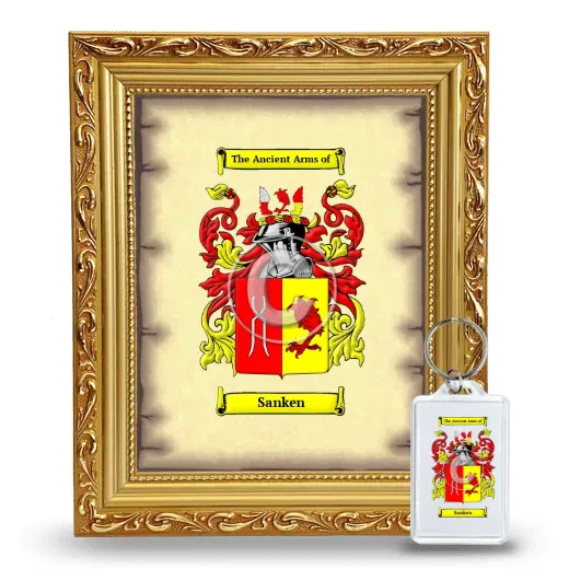 Sanken Framed Coat of Arms and Keychain - Gold