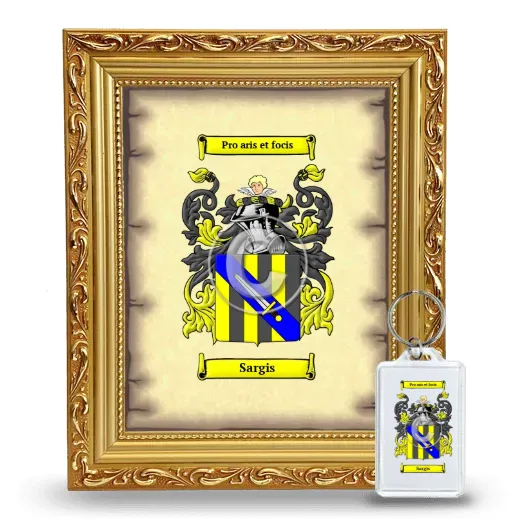 Sargis Framed Coat of Arms and Keychain - Gold