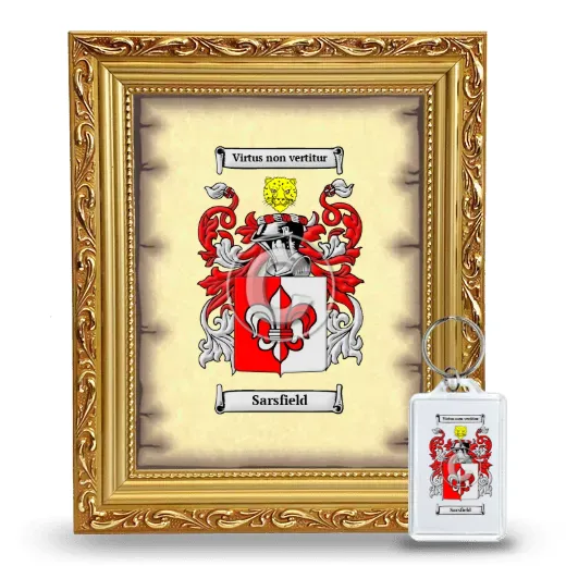 Sarsfield Framed Coat of Arms and Keychain - Gold