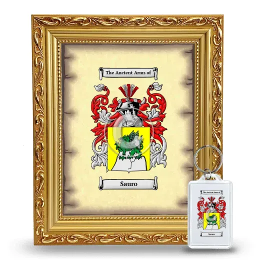 Sauro Framed Coat of Arms and Keychain - Gold