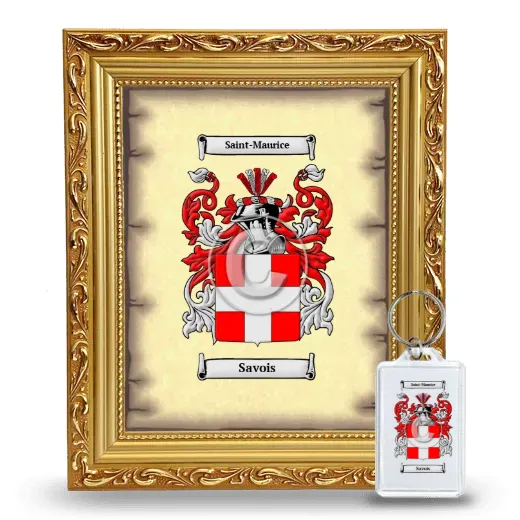 Savois Framed Coat of Arms and Keychain - Gold