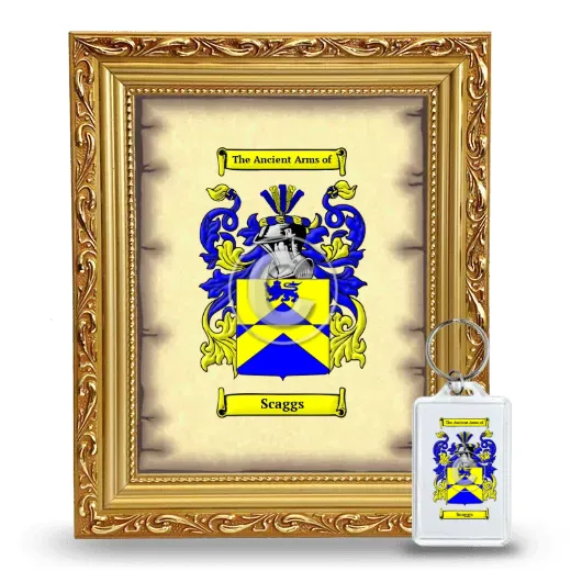 Scaggs Framed Coat of Arms and Keychain - Gold