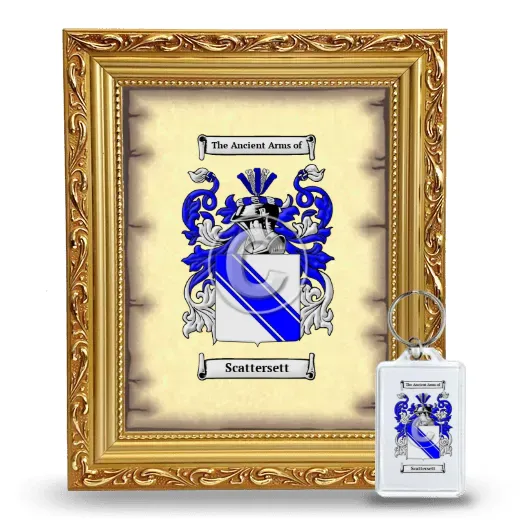 Scattersett Framed Coat of Arms and Keychain - Gold