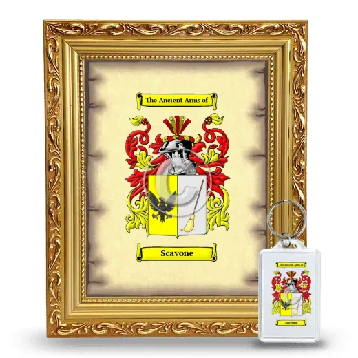 Scavone Framed Coat of Arms and Keychain - Gold