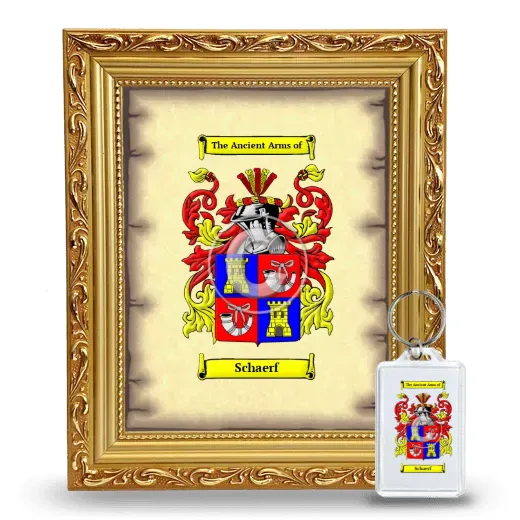 Schaerf Framed Coat of Arms and Keychain - Gold