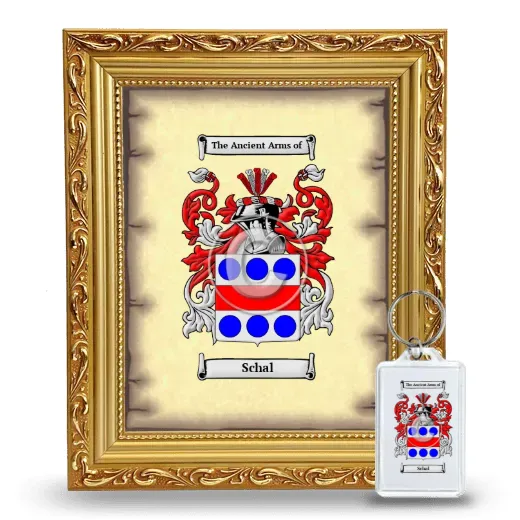 Schal Framed Coat of Arms and Keychain - Gold