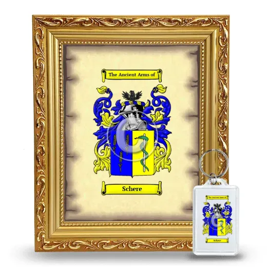 Schere Framed Coat of Arms and Keychain - Gold