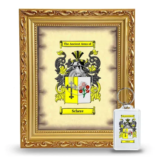 Schere Framed Coat of Arms and Keychain - Gold