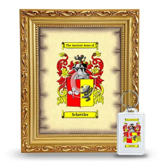 Schettler Framed Coat of Arms and Keychain - Gold