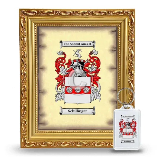 Schillinger Framed Coat of Arms and Keychain - Gold