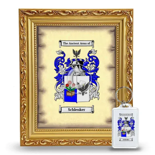 Schlenker Framed Coat of Arms and Keychain - Gold