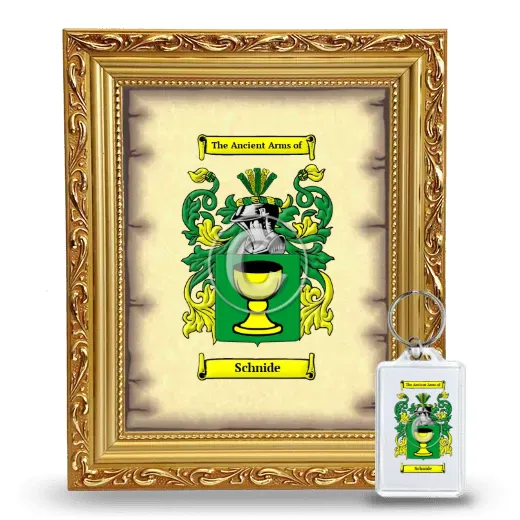 Schnide Framed Coat of Arms and Keychain - Gold