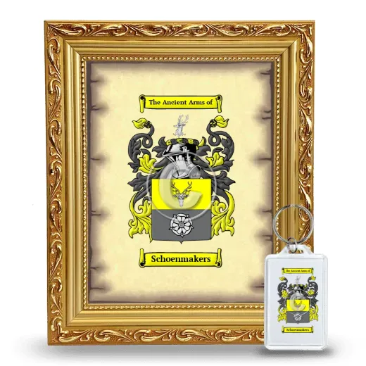 Schoenmakers Framed Coat of Arms and Keychain - Gold