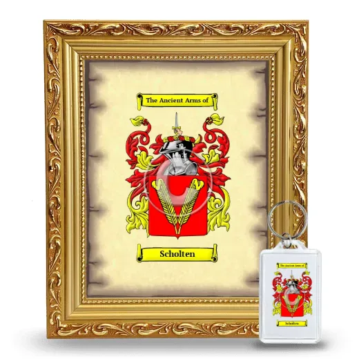 Scholten Framed Coat of Arms and Keychain - Gold