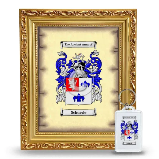 Schuerle Framed Coat of Arms and Keychain - Gold