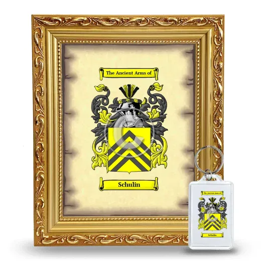 Schulin Framed Coat of Arms and Keychain - Gold